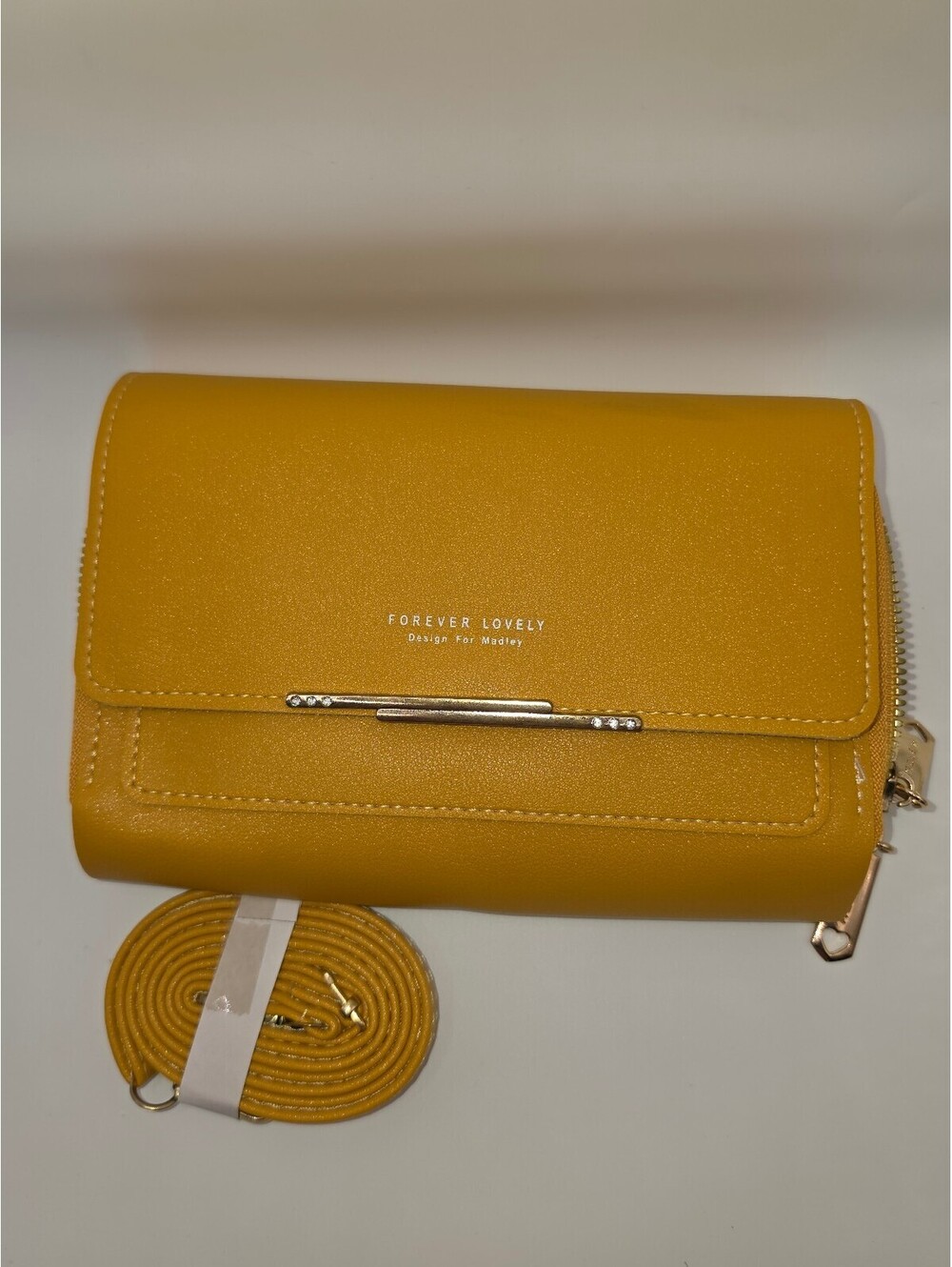 Yellow Forever Lovely Crossbody Bag with Multiple Compartments and Adjustable Fl